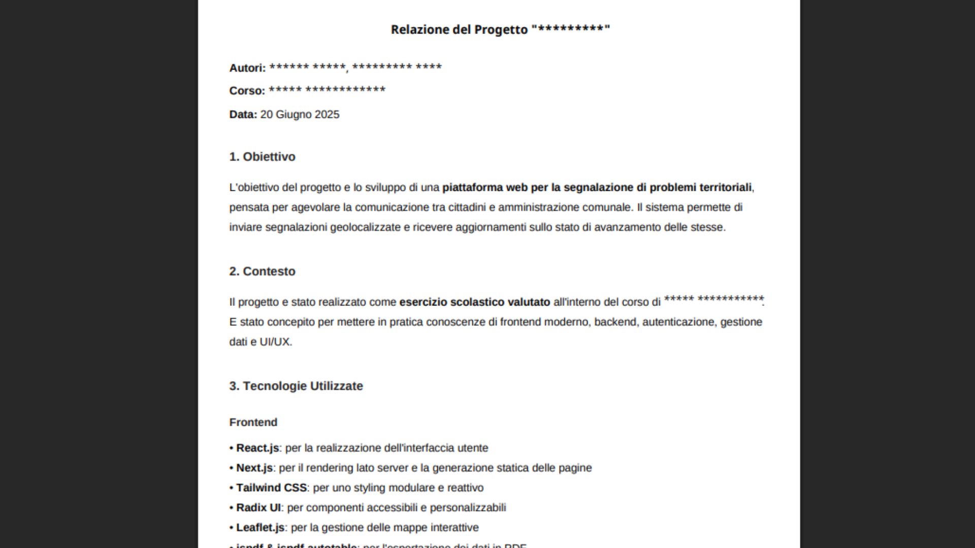 Project Image Relazionator